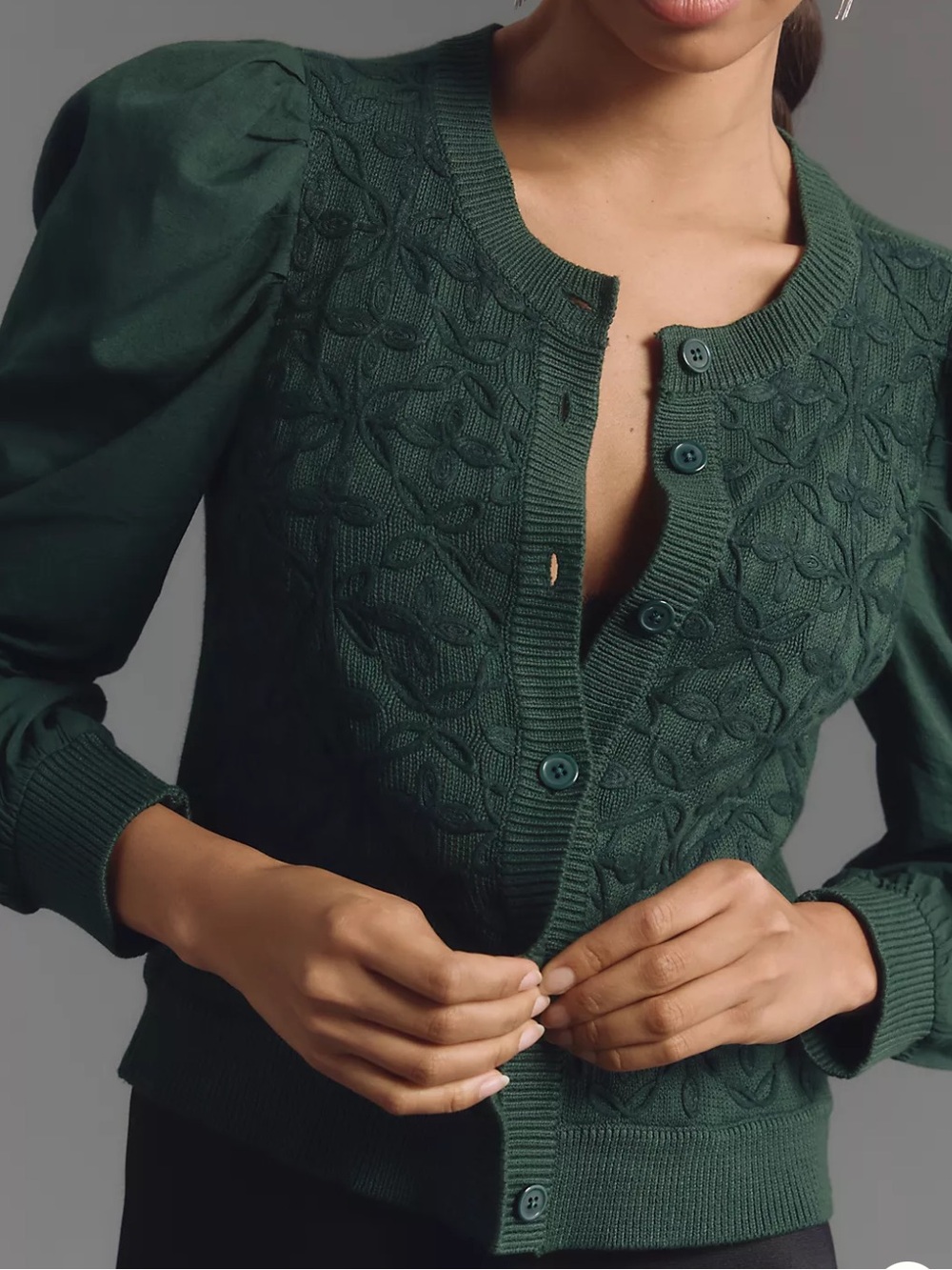 Unique green cardigan from Anthropologie - Picture 1 of 7